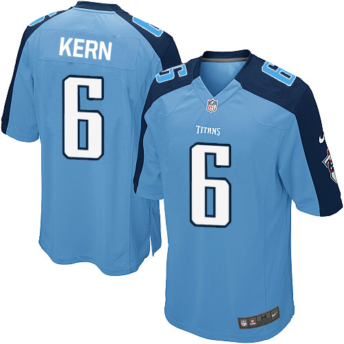 Men's Game Brett Kern Nike Jersey Light Blue Home - #6 NFL Tennessee Titans